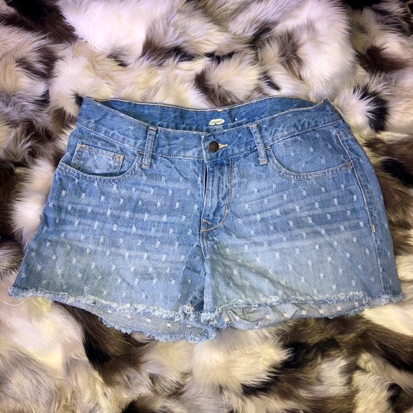 Old Navy Dot Patterned Denim Jean Shorts - Picture 2 of 5